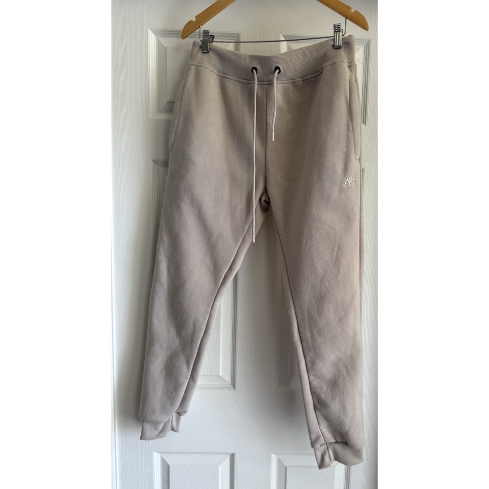 Aeropostale Jogger Sweatpants Womens Medium Tan Fleece Drawstring Pockets A87